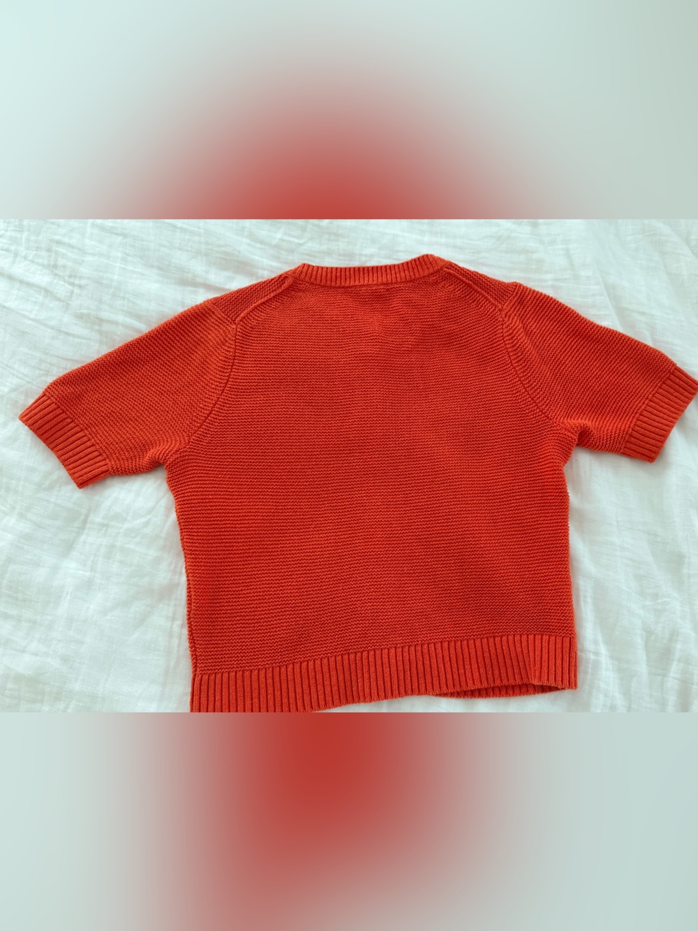Alex Mill Elle Short-Sleeve Button Cardigan Tomato - Picture 5 of 10